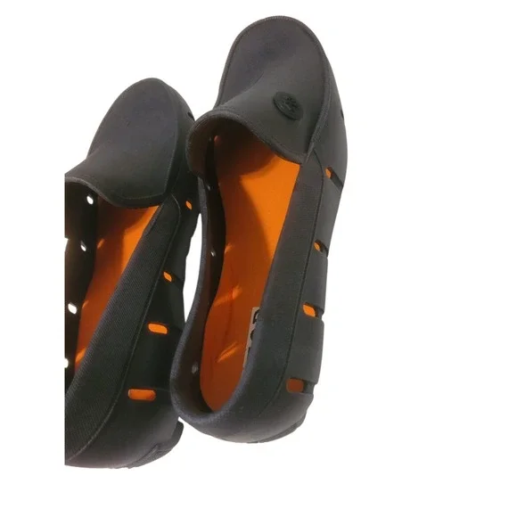 Izod Aqua Boat Shoe Mens Size 8 Black Color EUC Rubber Material - Picture 3 of 13